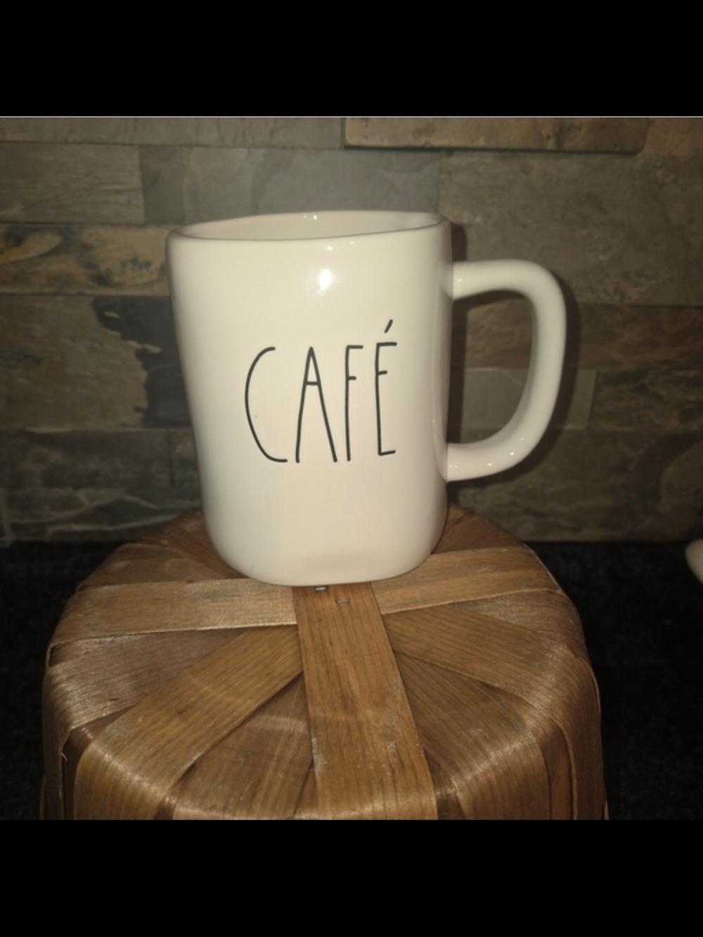 Rae Dunn Cream Ceramic Mug with CAFÉ Lettering